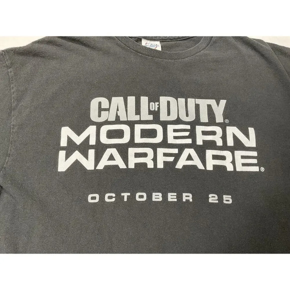 Call Of Duty Modern Warfare Promotional GameStop Black T-Shirt Men’s Large L - Picture 2 of 8
